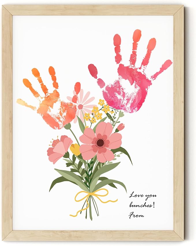 TwoDays Flower Bouquet Handprint Art Craft DIY Kit, Unique Gifts by TwoDays