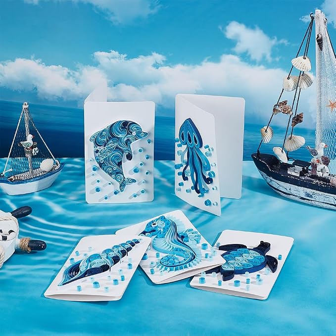 WEBEEDY Paper Quilling Kit 20 Sets DIY Sea Animals Paper Quilling Kit - Image 7