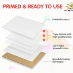 FIXSMITH Canvas Boards for Painting 8x10 Inch, Super Value 12 Pack White Blank - Image 3