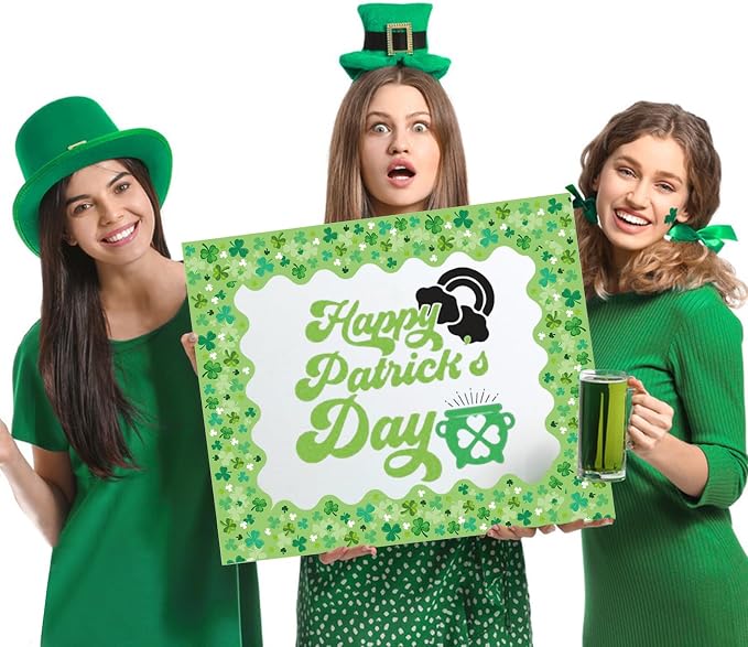 69 Feet St Patricks Day Bulletin Board Decorations Lucky Green Shamrock Clover - Image 5