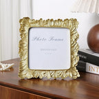 Cuspin 6x6 Gold Picture Frame, Vintage Palm Leaf Square Photo Frame - Image 2