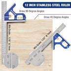 WORKPRO Aluminum Alloy Carpenter Square and Zinc-Alloy Square Ruler Set - 7 in. - Image 4