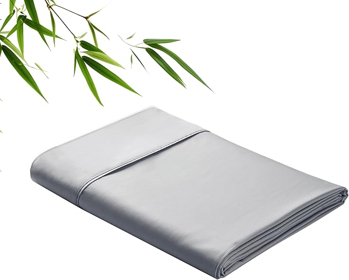 Bamboo Viscose Flat Sheets Only, 400 Thread Count Sateen Weave Full Size Flat by ZaizaiHome