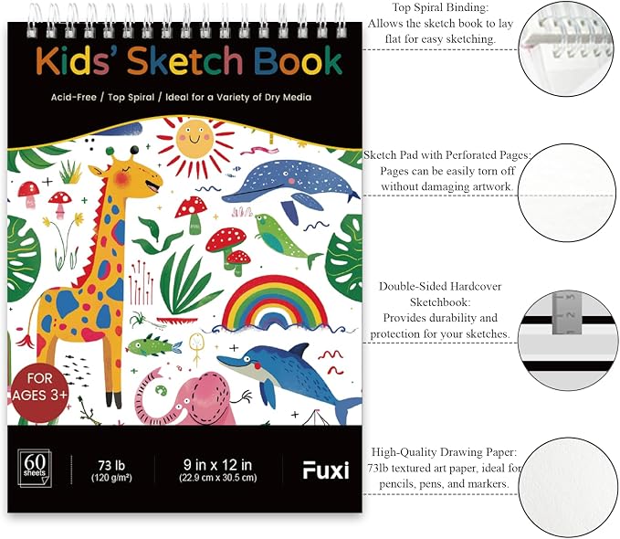 Fuxi Christmas Coloring Books for Ages 8-12, 60 Sheets Blank Sketchbook + 50 - Image 3