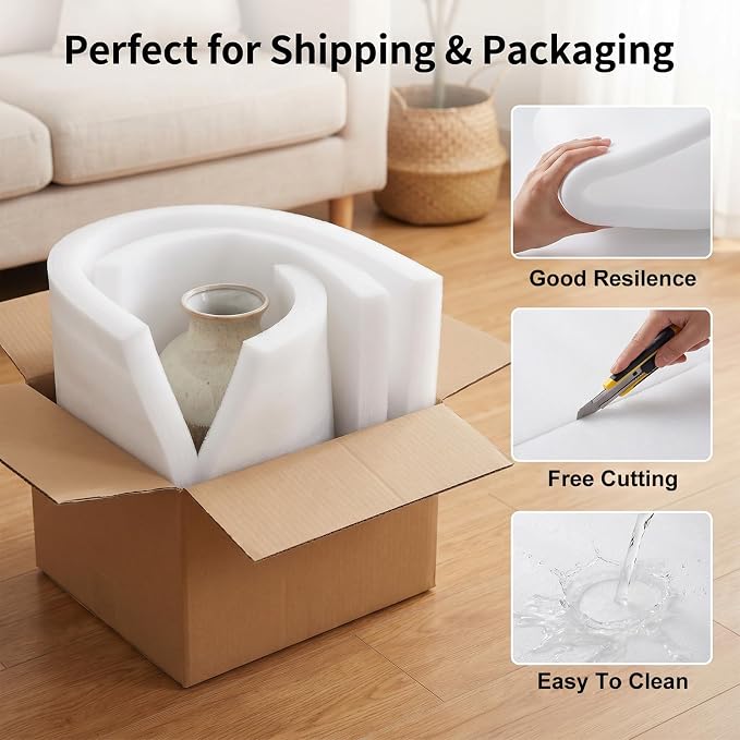 2 PCS 59" x 79" High Density Foam Sheets 35D Durable Cushion Craft Foam - Image 6