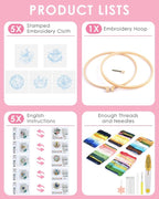 TINDTOP 5 Sets Embroidery Kit for Beginners Adult, Embroidery Kit for Beginners - Image 2