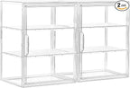 Attelite Acrylic Display Case for Collectibles Adjustable 3-Tiers，2Pack | Clear by Attelite