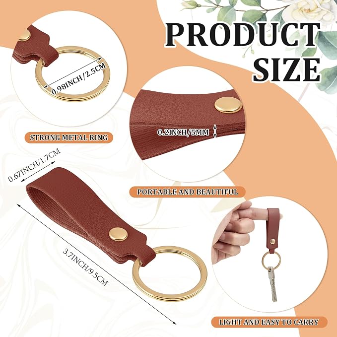 Wavyknot 200 Pcs PU Leather Keychain Blanks Bulk Laser Engraving Blanks - Image 2