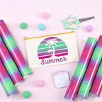 Tintnut Green Pink Gradient Heat Transfer Vinyl, Ombre pattern, PU HTV Sheets - Image 4