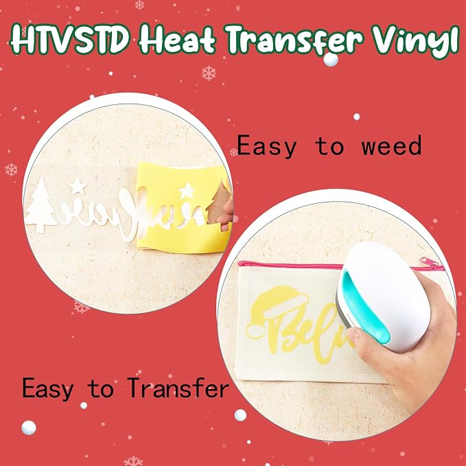 HTVSTD Christmas HTV Heat Transfer Vinyl 18pcs 12×10in Iron on Vinyl | - Image 3