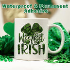 Green Clover Permanent Adhesive Vinyl 14 Sheets 12'' x 10'' | St. Patrick's Day - Image 5