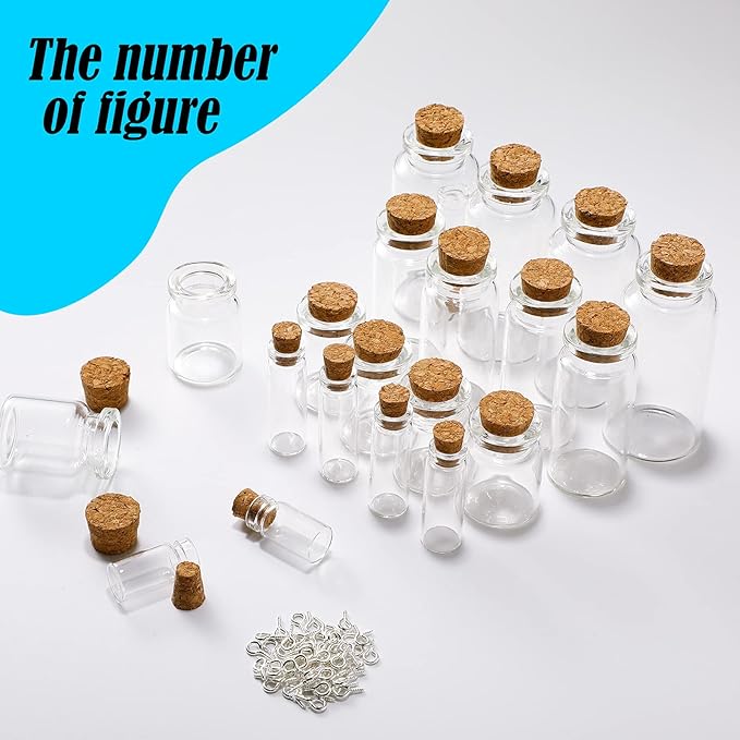 Geiserailie 45 Pcs Mini Glass Bottles - Image 5