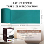 Leather Repair Patch Tape, Peacock Green 3 x 61 Inches Self Adhesive Leather - Image 2
