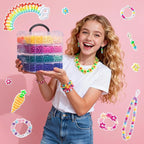 Simetufy 3600Pcs Pony Beads 24 Colors 6x9mm Kandi Beads - Image 7
