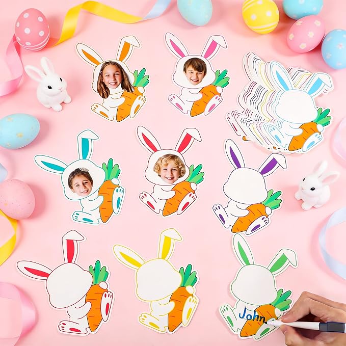 60pcs Easter Bunny Theme Cutouts Easter Bulletin Board Decorations Spring - Image 4