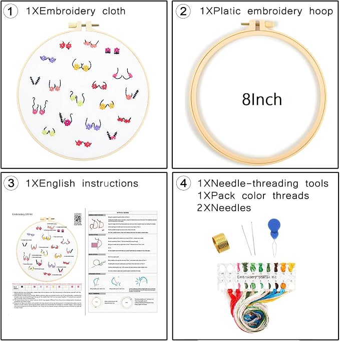 Crafmanoe Flowers Embroidery Kits - Image 5