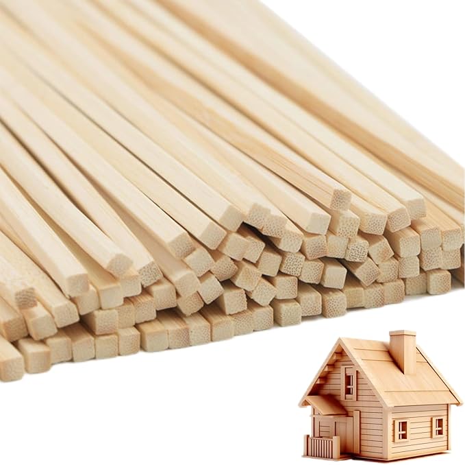 DaTpuik 1/2 x 12 Inch 25 PCS Square Dowel Rods Wood Sticks Wooden Dowel Rods by DaTpuik