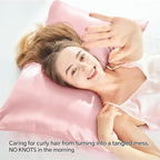 BEDELITE Satin Pillowcase with Zipper 2 Pack, Super Soft and Cooling Similar to - Image 4