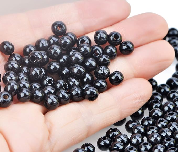 AD Beads Wood Spacer Loose Wooden Craft Beads Big Hole Beads Assorted - Image 4
