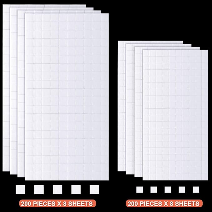 Zonon 16 Sheets Adhesive Foam Squares 3200 Pcs Double Sided Self Dots Precut - Image 3