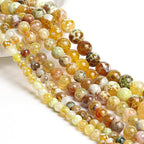 35pcs Round Loose Brown Fire Agate Beads - Image 3