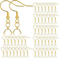 Earring Hooks 50 PCS/25 Pairs, Stainless Steel Golden Ear Wires Fish Hooks by MENKEY