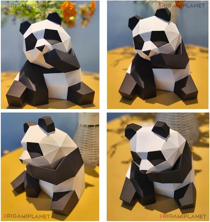 3D Panda Fanfan Origami Paper Craft Kit, Fun DIY Pre-Cut 3D Paper Art Model - Image 8