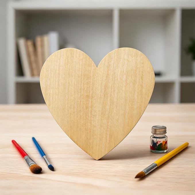 50PCS Wooden Heart, Made of Basswood, 4 Inch Unprocessed Wood Pieces, Natural - Image 6