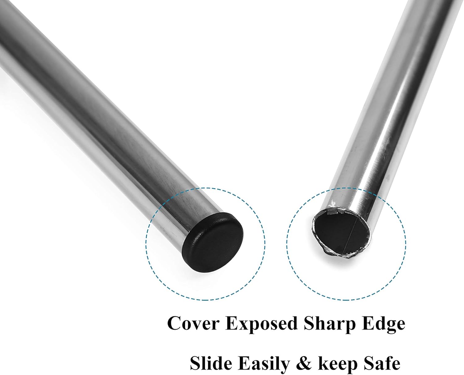 Furnigear Plastic Plugs Tubing End Caps Chair End Caps 11/16" Outside Bottom Round Tubing Caps Round Furniture Sliders Glides Black (Fit 0.61-0.66" Tube Inner Diameter, 40pack)