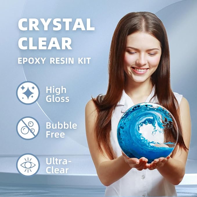 16OZ Crystal Clear Epoxy Resin Kit, High Gloss Bubble Free Resin - Image 2