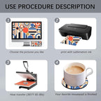 50 PCS Sublimation Blank Cup Coasters Bulk, 4x4 Inch Round Blank Cup Mat Rubber - Image 3