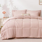 Love's cabin Twin XL Comforter Set Blush Pink, 5 Pieces Twin XL Bed in a Bag by Lovescabin