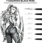 Ohuhu Colored Fineliner Drawing Pens: 18 Packs Fineliners 11 Colored Pens & 7 - Image 3