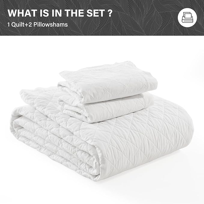 SahSahCasa Quilt Set King Size, 100% Cotton Quilt Bedding Set Bedspread - Image 6