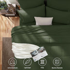 CozyLux Full Size Comforter Sets Olive Green, 7 Pieces Bed in a Bag, All Season - Image 2