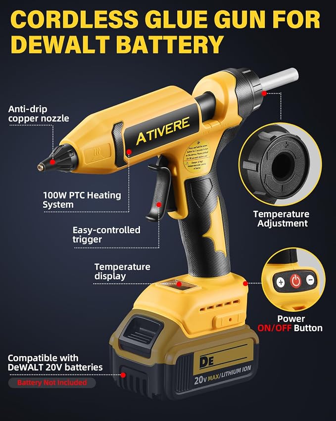 100W Cordless Hot Glue Gun Compatible - Image 7