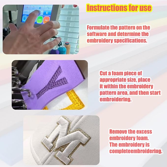 JIYUANCH- 5PCS Embroidery Puffy Foam 9″x12″ Large Size 3MM Creating 3D - Image 3