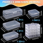 VTG Bead Organizer Box, 4-Tier Stackable Storage Box - Image 2