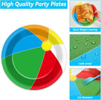 Qyeahkj 50 Guests Beach Pool Ball Party Plates and Napkins Tableware Set Summer - Image 3