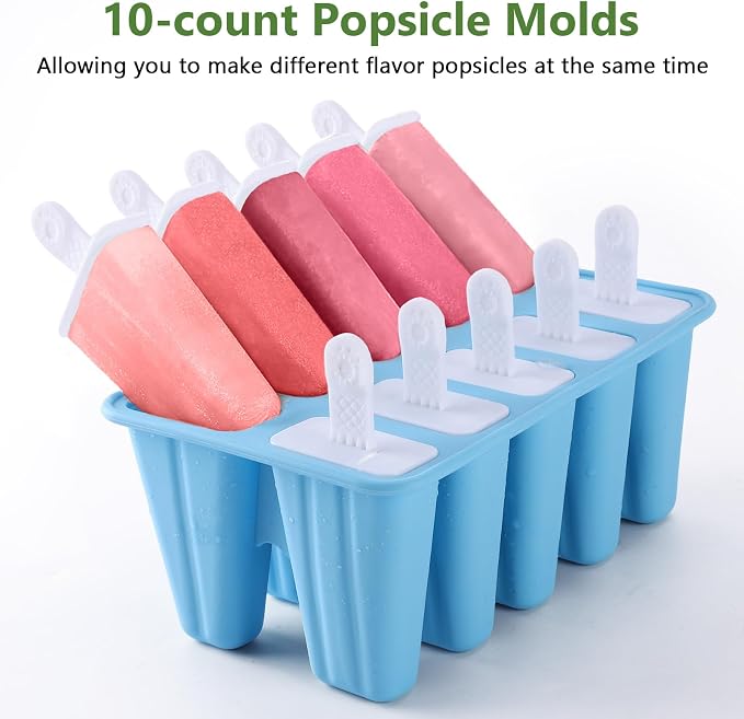 10-Count Popsicle Mold with 200 Sticks, 200 Bags, 10 Reusable Sticks | Silicone - Image 4