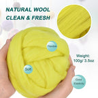 uxcell Needle Felting Wool, 3.5 Oz Nature Fibre Wool Yarn Roving - Image 2