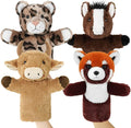 4 PCS 11 Inch Animal Hand Puppet Set Soft Realistic Wild Plush Puppets Toys by Okegztoa
