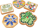 4PCS Mosaic Bamboo Coasters for Crafts, Blank Base Trays, Drinking Cup Coaster - Image 6