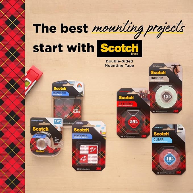 Scotch Removable Clear Double-Sided Mounting Squares, 0.68" x 0.68" in - Image 9