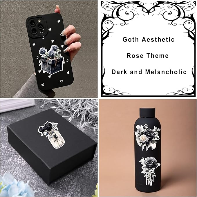 Dark Aesthetic Stickers 80 Pcs, Water Bottle Vinyl Waterproof Sticker - Image 2