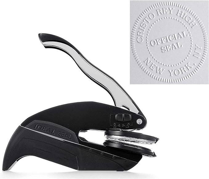 Custom Logo Embosser Seal Stamp Your Own Design Personalized 1 x 5/8" by PickledStamps