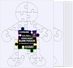 Hygloss 12 Blank Person-Shaped Puzzles – 8.5 x 10.5 Inches – Ideal by HyglossProductsInc