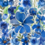 50PCS Blue Watercolor Flower PET Stickers, Waterproof Botanical Stickers - Image 3
