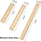 3 Pack Wooden Ruler Wood Ruler Measuring Tool | Wood Ruler - Image 2