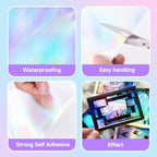 36 Sheets Holographic Laminate Sheets Clear Self Adhesive Sticker Paper | - Image 7